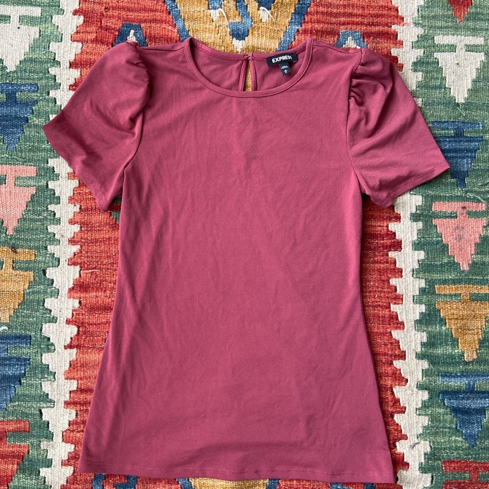 Puffy sleeve stretchy soft EXPRESS shirt